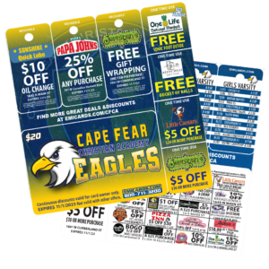 Elite fundraising discount card for high school sports teams